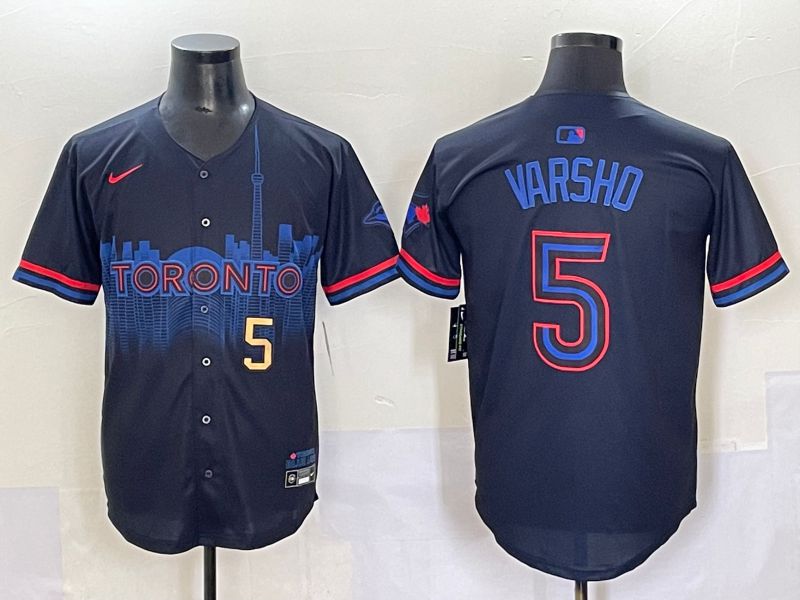 Men 2025 Toronto Blue Jays #5 Varsho Black Joint Name Nike MLB Jersey style 2->toronto blue jays->MLB Jersey